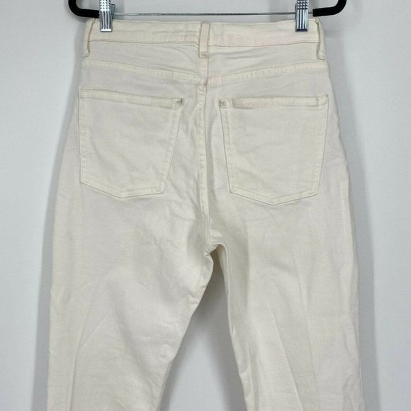 Everlane The High Rise Straight Leg Jeans Size 28 Stretch Denim Light Wash White - Picture 7 of 12